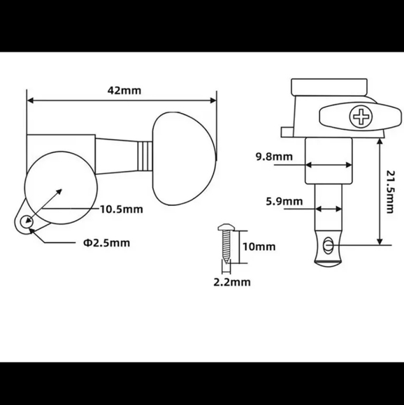 FarBoat 3L3R Gold Acoustic Electric Guitar Tuning Pegs Sealed Keys New - Picture 2 of 5